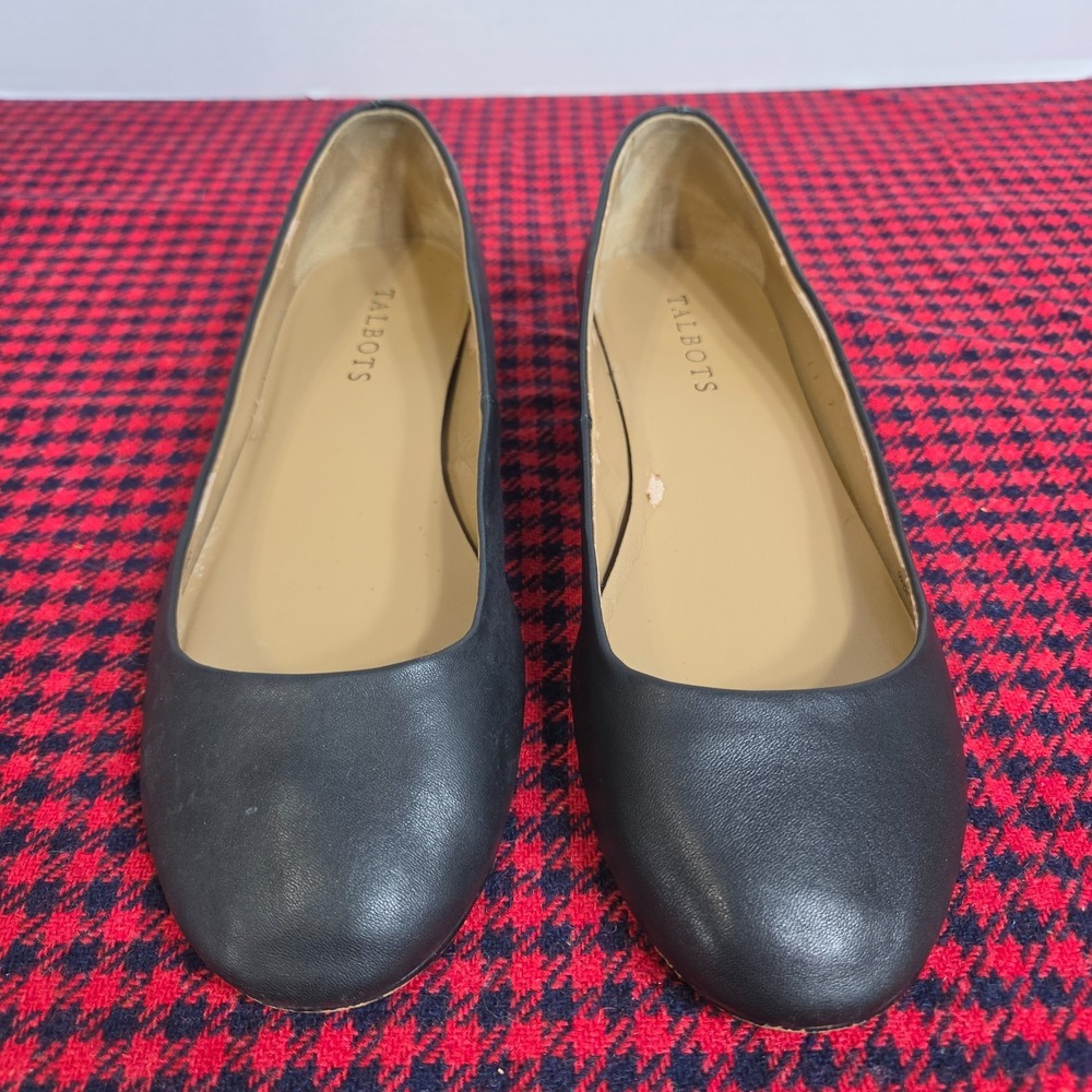 Talbots Black Leather Ballet Flats Women's Size 7.5M